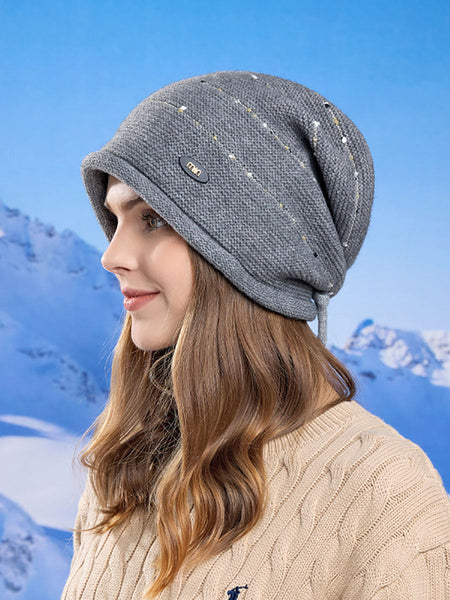 Women Winter Fashion Warm Hemming Knit Hat AV1024 Genistyle Shop