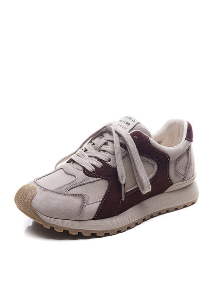 Women Casual Colorblock Leather Sport Shoes WU008 HWJP