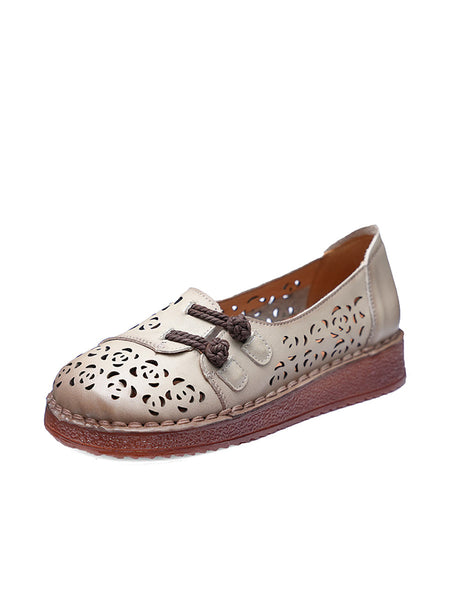 Hollow Women Out Shoes Low Heel Summer Ethnic FashionChic