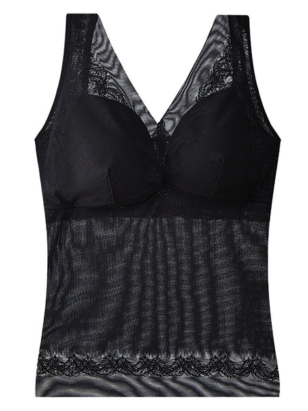 Women Seamless Lace Warm With Breast Pads Base AA1023 Ada Fashion