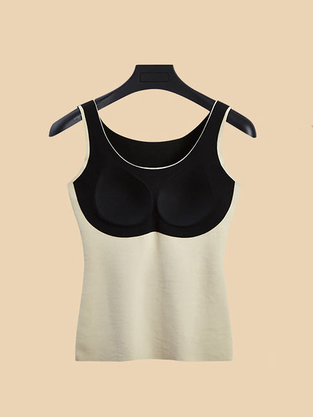 Women Seamless Warm Solid Cashmere With Breast Pads Base AK1047 Genistyle Shop