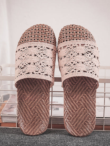 Women Summer Rattan Weaving Indoor Slippers ZZ1011 Ada Fashion