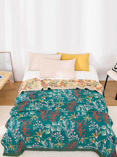 Multi-layer Cotton Flower Jacquard Bedcover Sofa Blanket RR015 TJRR