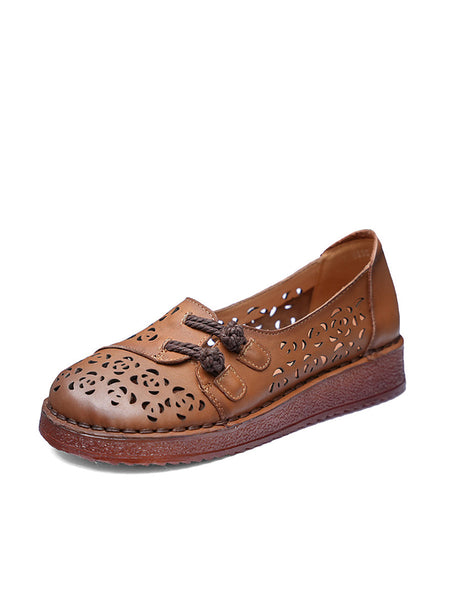 Hollow Women Out Shoes Low Heel Summer Ethnic FashionChic