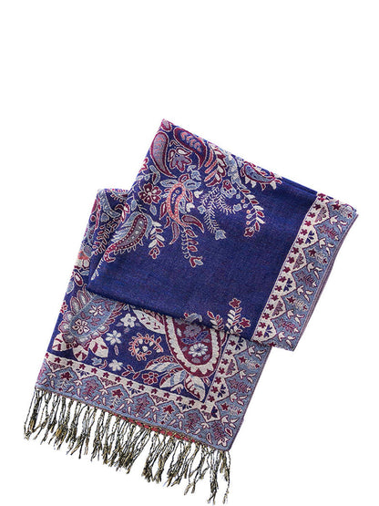 Women Ethnic Flower Taasel Shawl Scarves FG1021 Ada Fashion