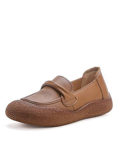 Women Casual Summer Soft Leather Solid Flat Shoes AT1056 BC