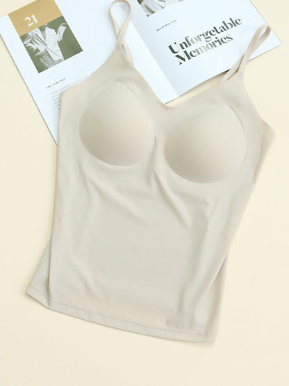 Women Summer Solid Casual Seamless With Breast Pads Base AS1012 Ada Fashion