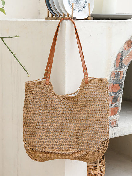Summer Vintage Knitted Large Capacity Shoulder Bag RR1007 BUYKUD