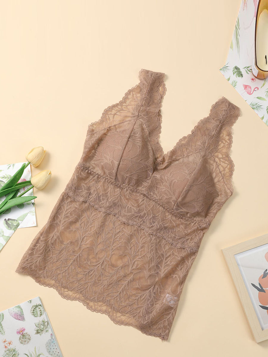 Women Sexy Seamless Lace With Breast Pads Base FG1046 Ada Fashion