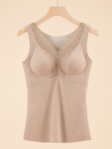 Women Seamless Winter Lace Solid Warm With Bra Pad Base BA1021 Genistyle Shop