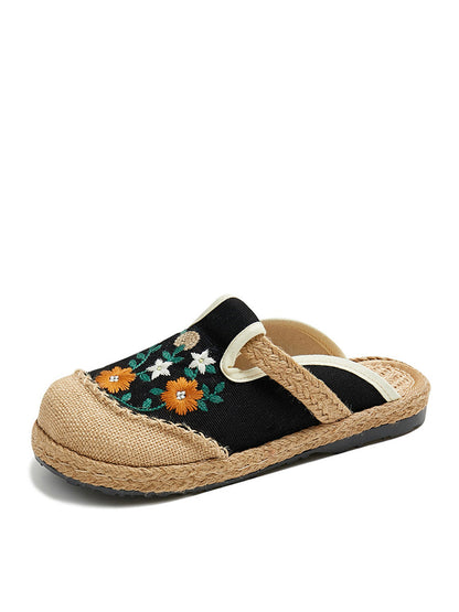 Women Summer Ethnic Flower Embroidery Slippers CC050 TACH