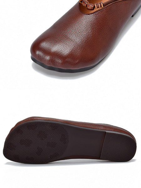 Summer Vintage Leather Soft Sandals Women FashionChic