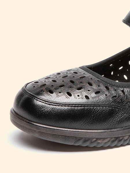 Women Summer Casaul Leather Cutout Low-Heel Shoes TY1040 Ada Fashion