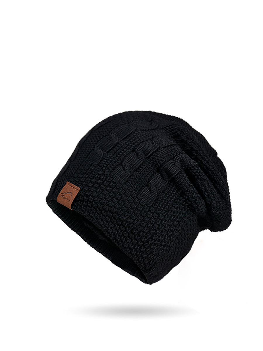 Women Winter Casual Fleece-lined Knit Solid Hat AH1066 BUYKUD