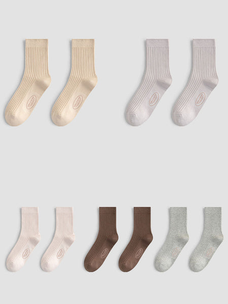 5 Pairs Women Soft Casual Cotton Socks BA1079 Genistyle Shop