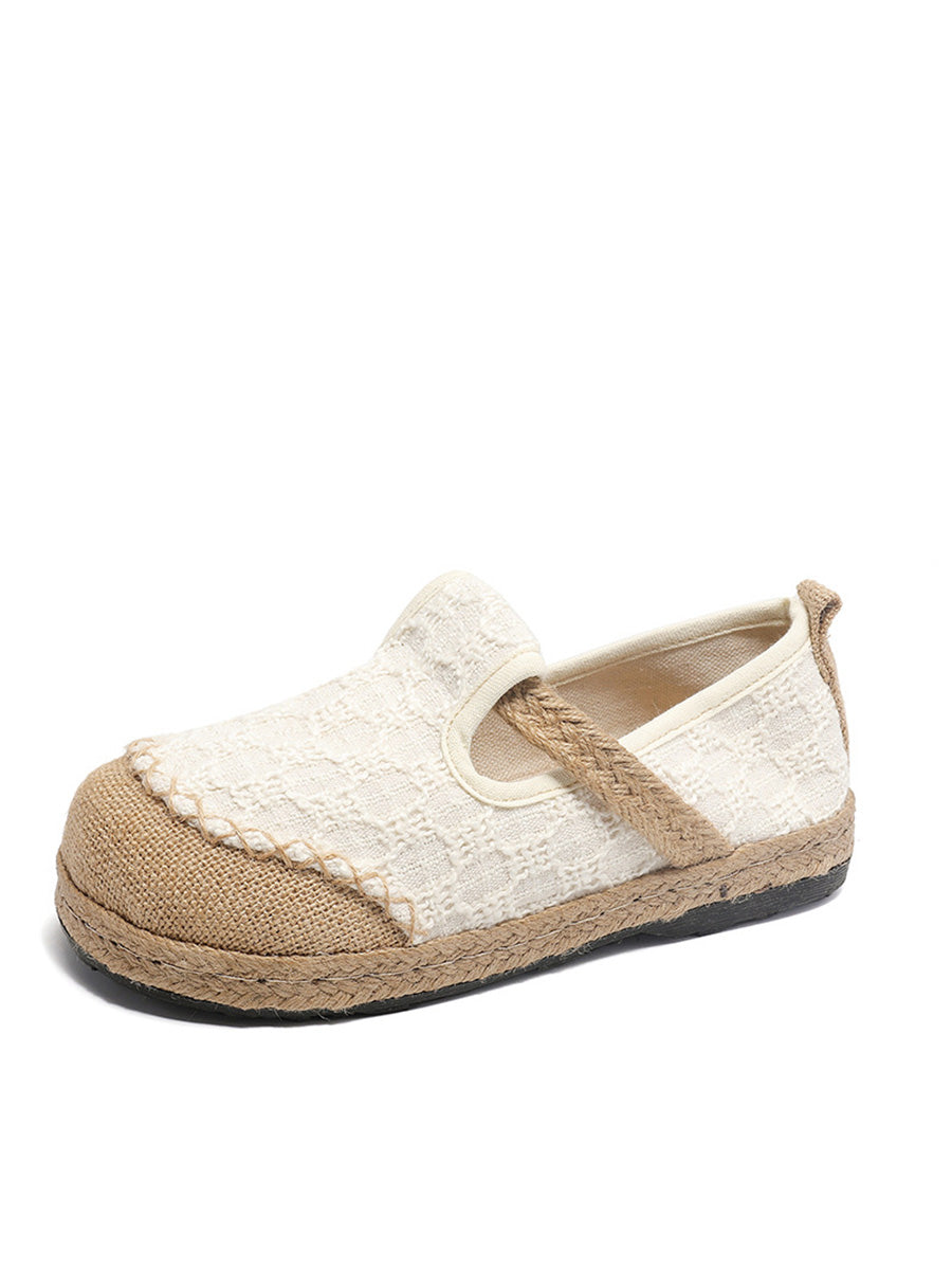 Women Ethnic Summer Linen Cotton Flat Shoes PA1027 Ada Fashion