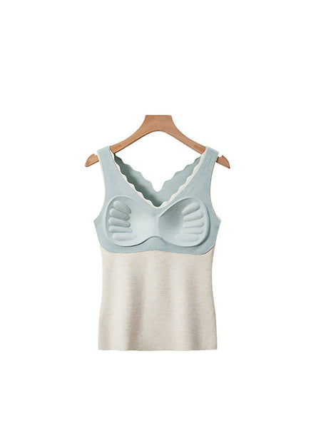 Women Solid Seamless Warm With Breast Pads Base Underwear AK1003 Genistyle Shop