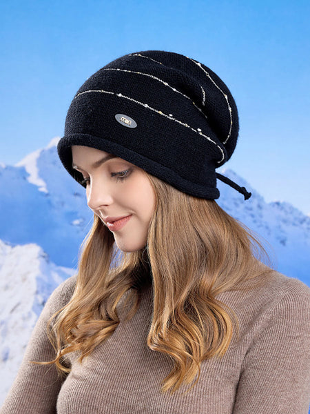 Women Winter Fashion Warm Hemming Knit Hat AV1024 Genistyle Shop