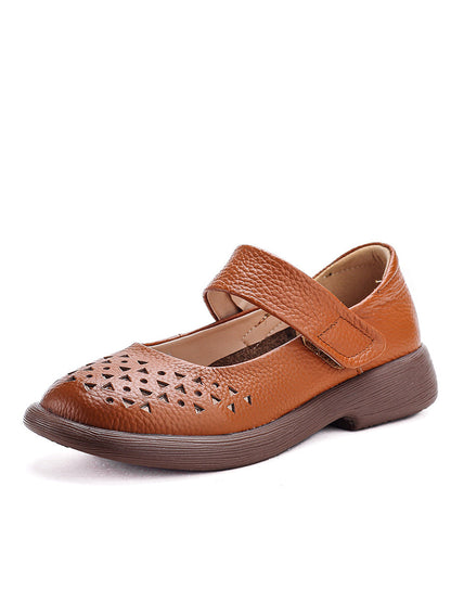 Shoes Leather Platfrom Out Vintage Hollow Women Summer FashionChic