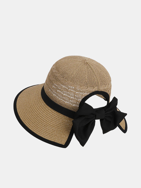 Bowknot Weave Women Straw Sunproof Hat Summer FashionChic