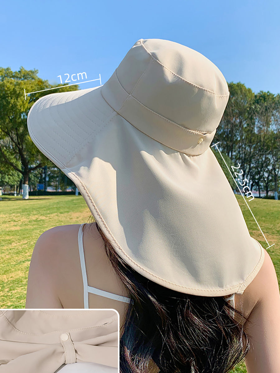 Women Summer Solid Large Brim Neck Guard Sunproof Hat WE1005 Ada Fashion