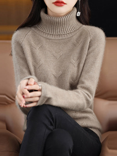 Women Autumn Turtleneck Wool Warm Knit Sweater AX1032 Genistyle Shop