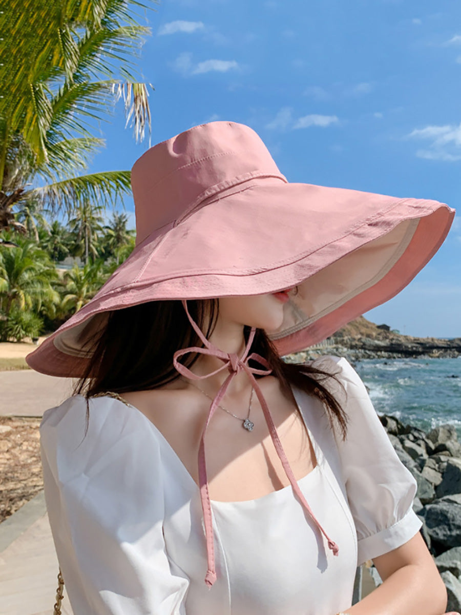 Wearing Brim Women Large Casual Hat Dual-side Sunproof FashionChic