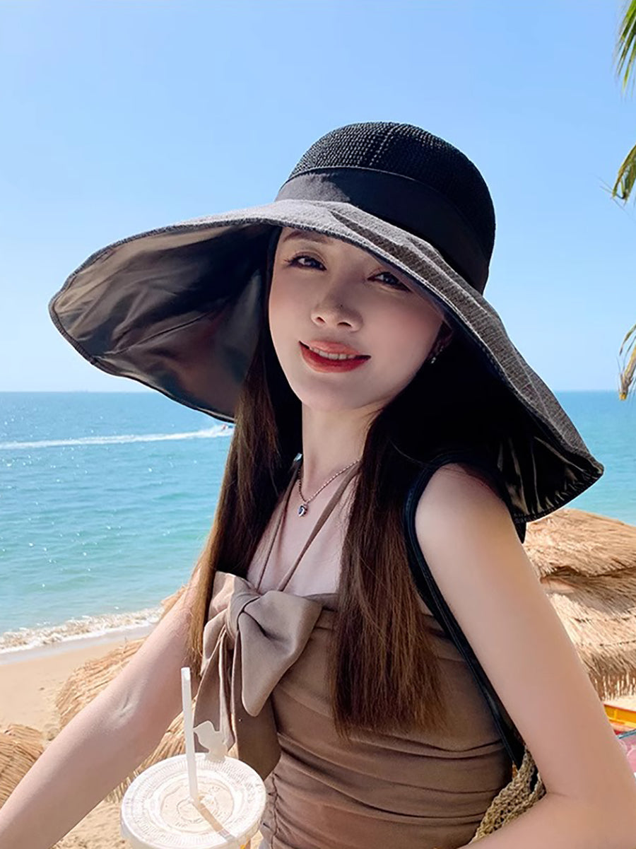 Women Casual Solid Large Brim Sunproof Hat XX1005 Ada Fashion