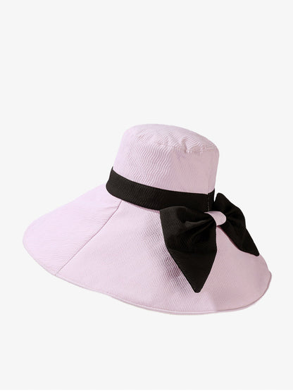 Women Summer Colorblock Sunproof Bowknot Hat QW1022 Ada Fashion