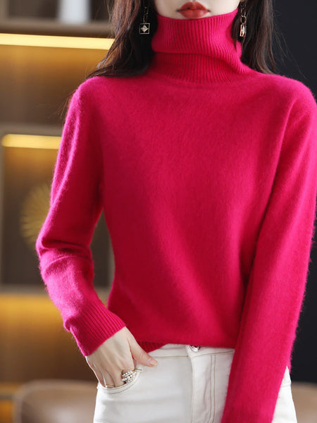 Women Autumn Casual Turtleneck Soft Cashmere Sweater AK1029 Genistyle Shop