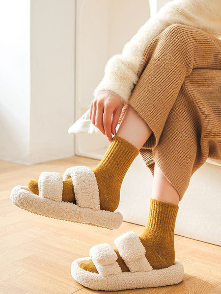 5 Pairs Women Solid Warm Wool Winter Socks BA1027 Genistyle Shop