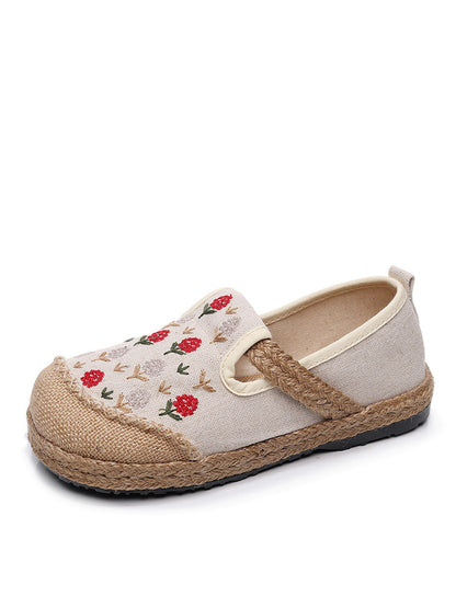 Women Summer Artsy Embroidery Linen Cotton Shoes ZZ1005 Ada Fashion