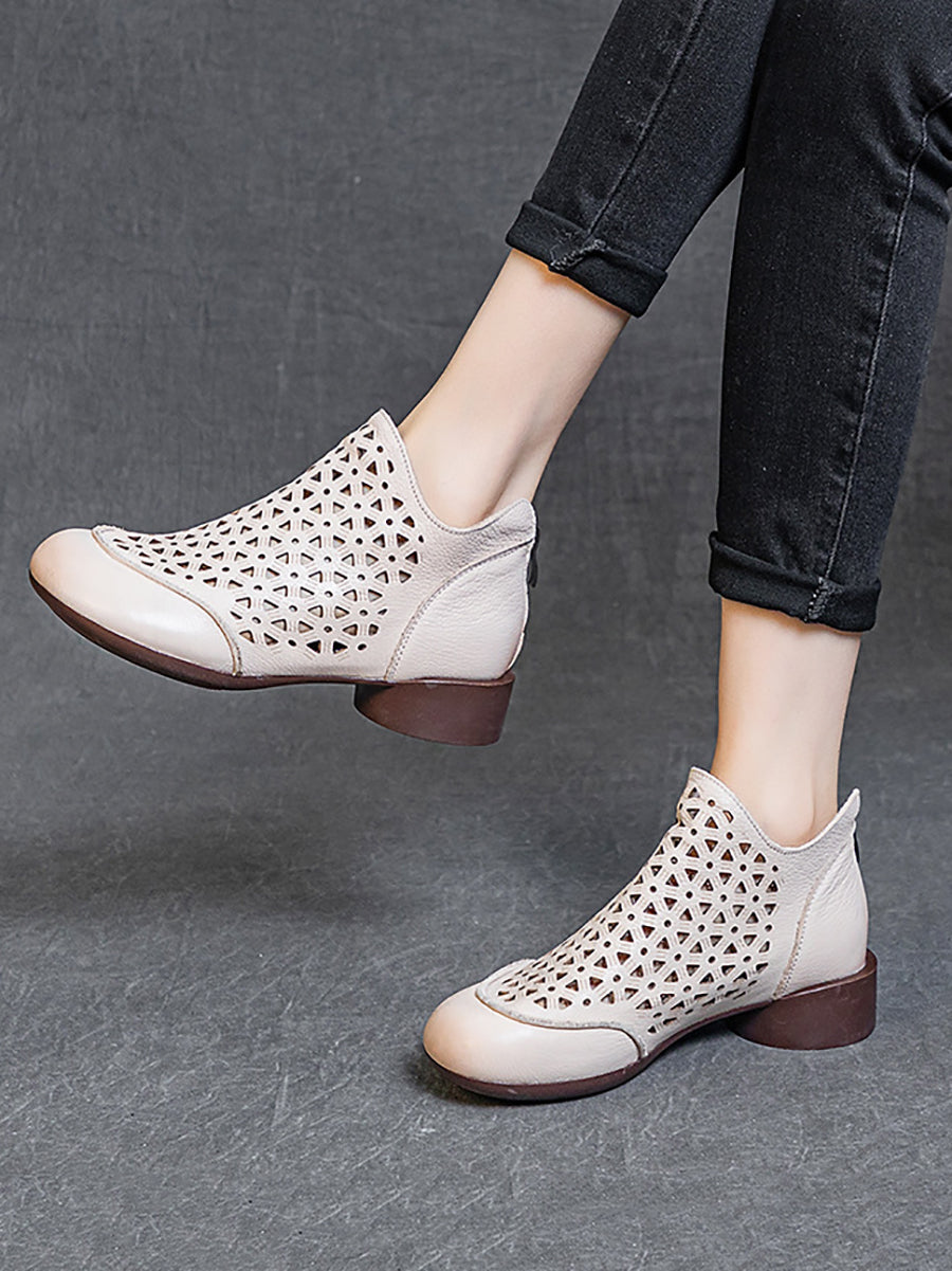 Women Summer Casual Leather Soft Cutout Boots UI1029 Ada Fashion