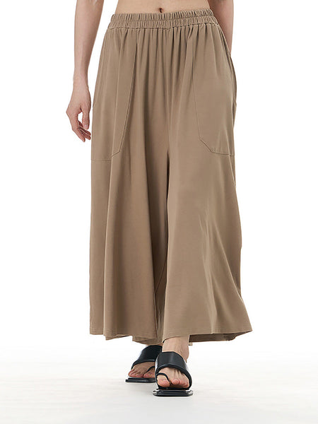 Women Summer Casual Solid Wide-leg Loose Pants FD050 BUYKUD