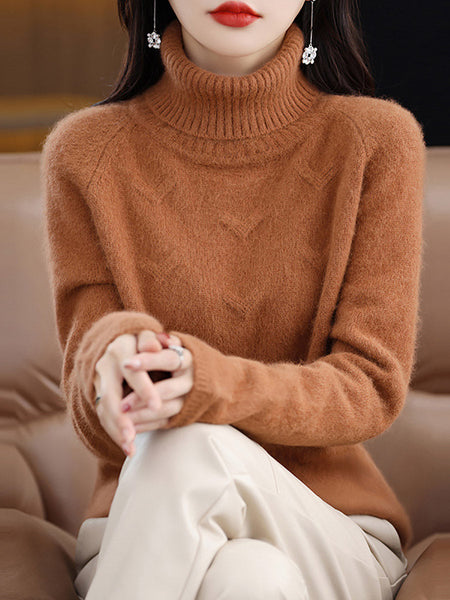 Women Autumn Turtleneck Wool Warm Knit Sweater AX1032 Genistyle Shop