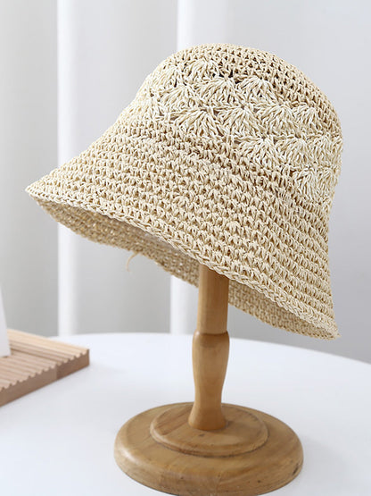 Women Summer Artsy Straw Weave Colorblock Fishman Hat CX049 BUYKUD