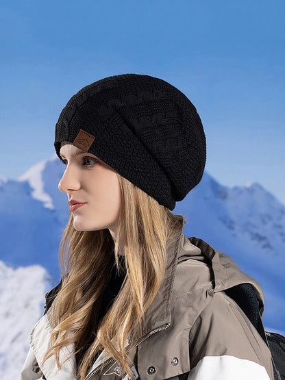 Women Winter Casual Fleece-lined Knit Solid Hat AH1066 BUYKUD