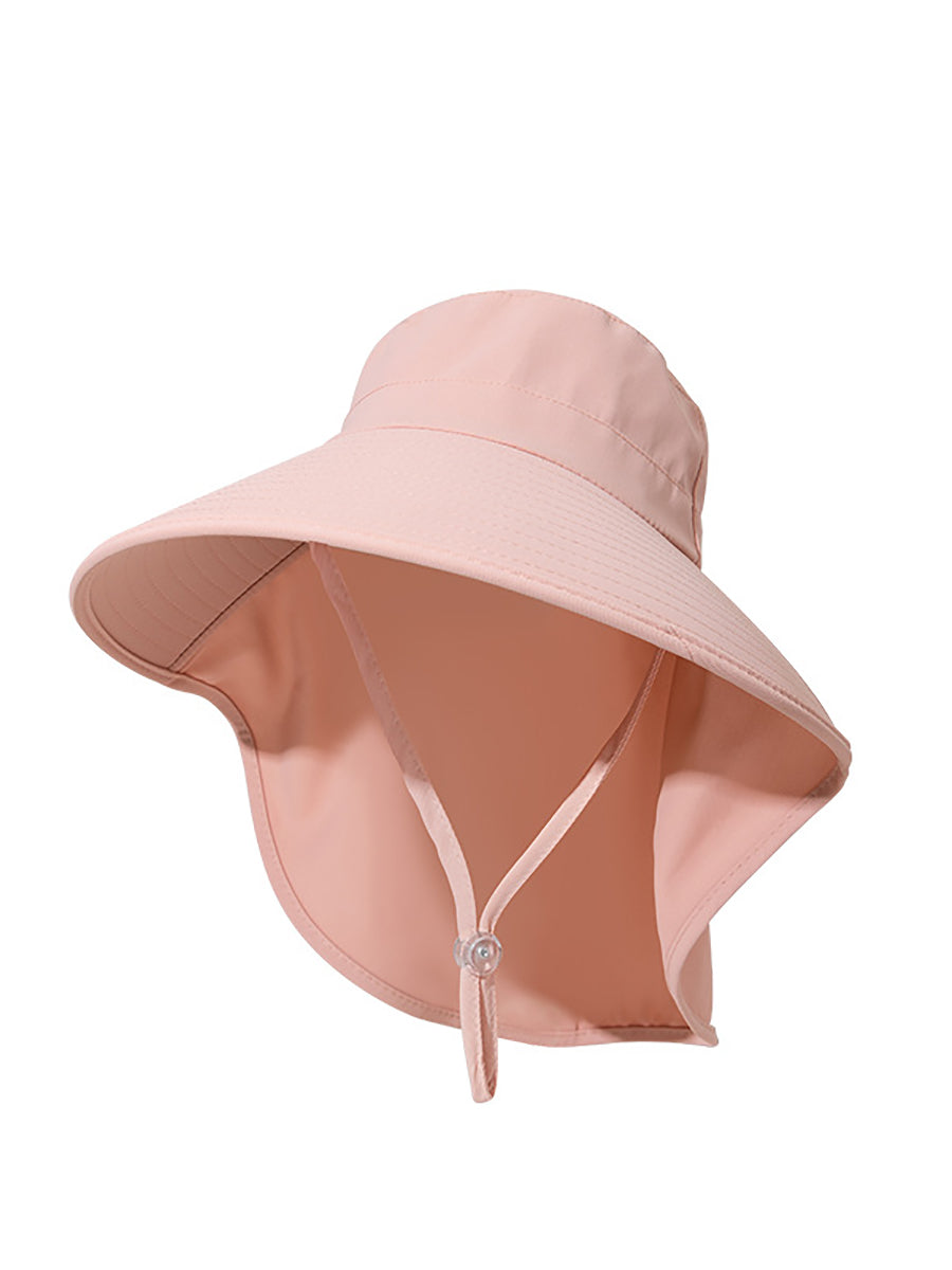 Women Summer Solid Large Brim Neck Guard Sunproof Hat WE1005 Ada Fashion