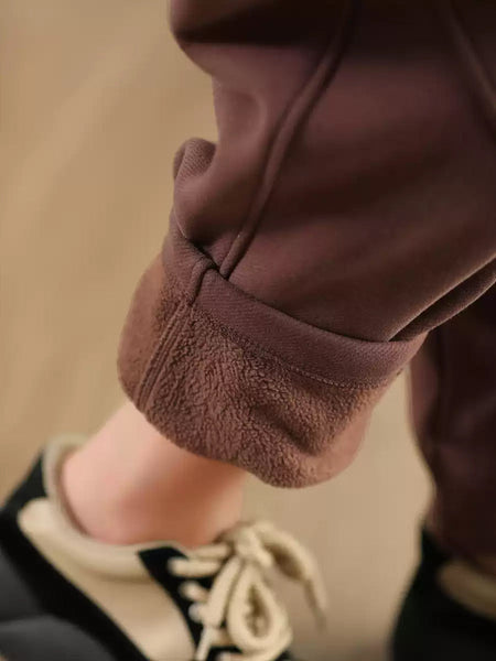 Women Autumn Vintage Cotton Fleece-lined Harem Pants WG014 BK