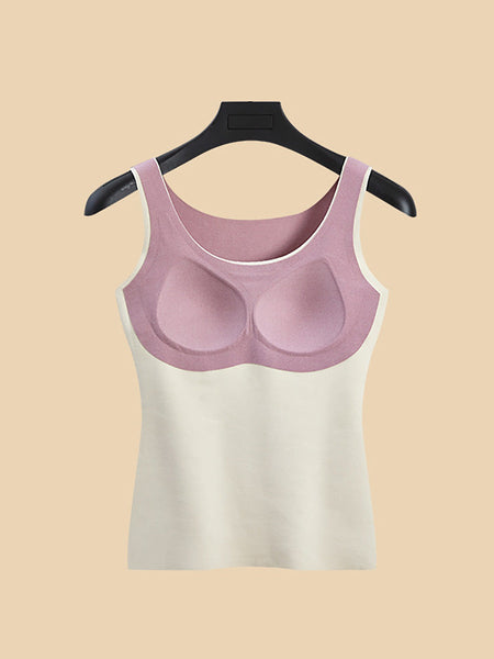 Women Seamless Warm Solid Cashmere With Breast Pads Base AK1047 Genistyle Shop