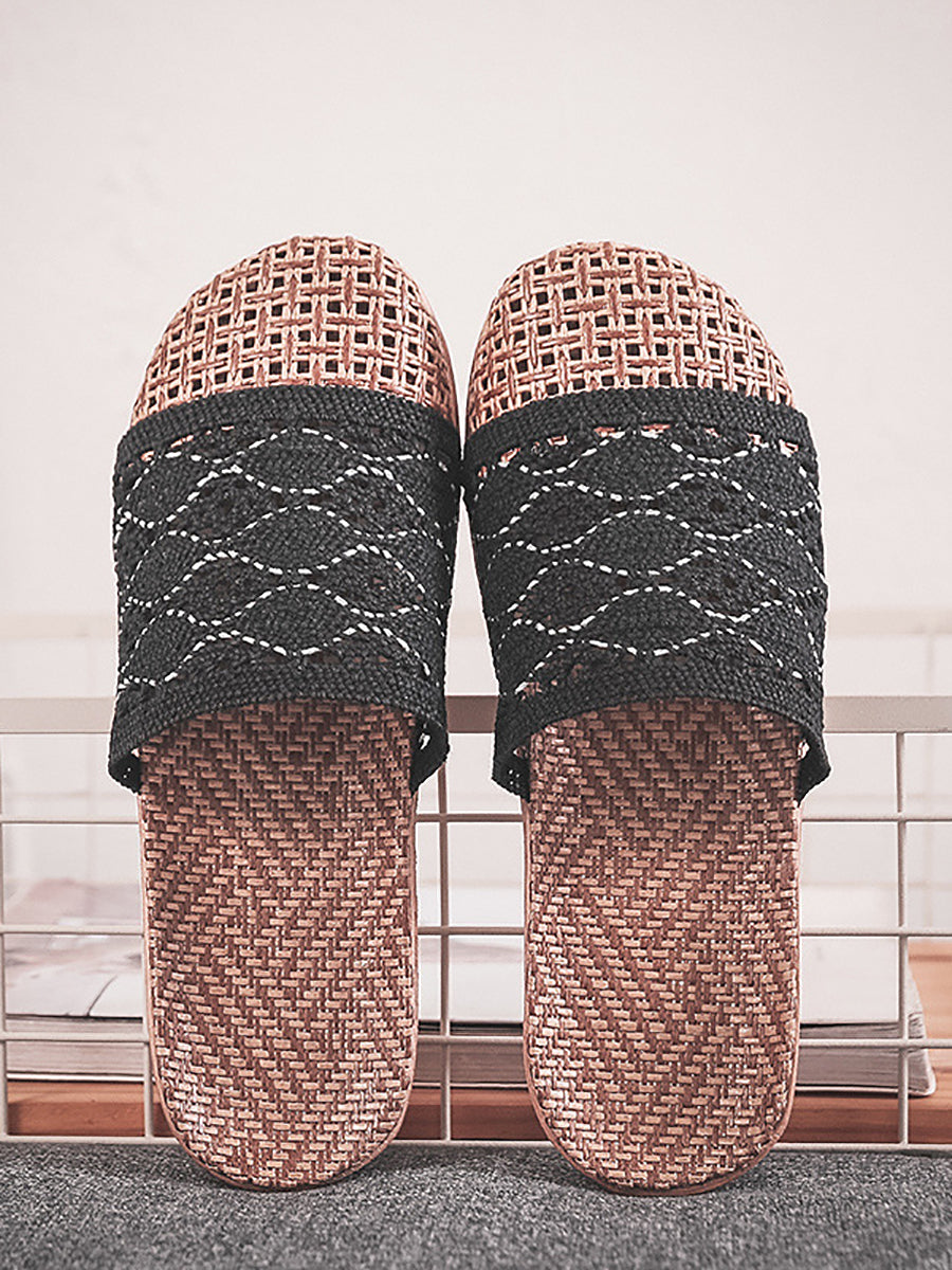 Women Summer Rattan Weaving Indoor Slippers ZZ1011 Ada Fashion