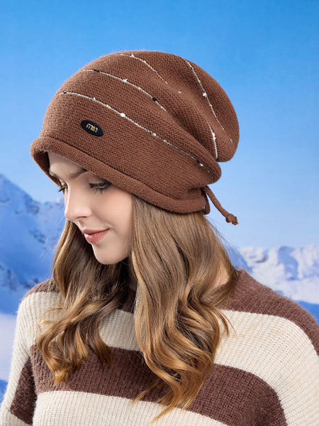 Women Winter Fashion Warm Hemming Knit Hat AV1024 Genistyle Shop