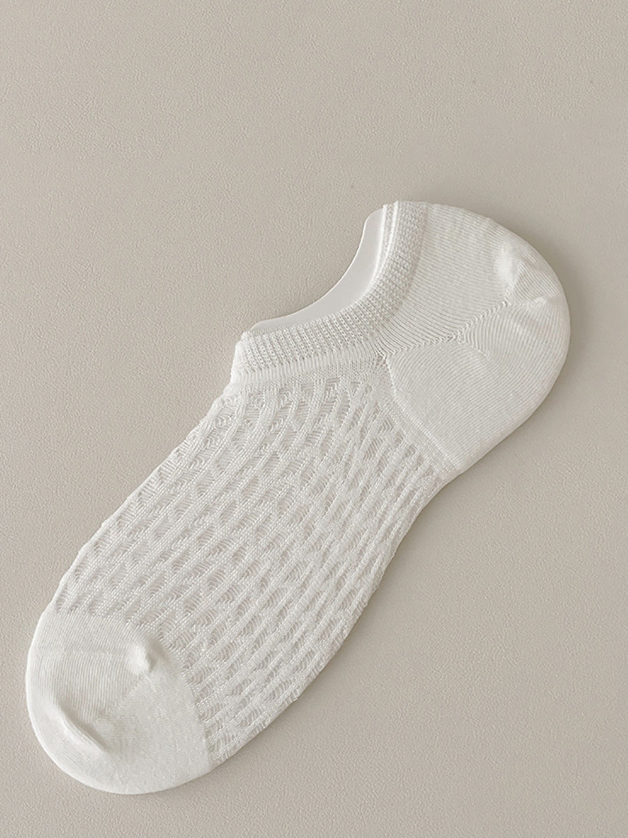 5 Pairs Women Summer Solid Cotton Short Socks RR1008 BUYKUD