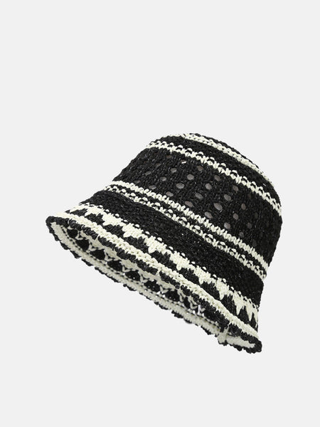 Women Summer Artsy Colorblock Weave Sunproof Hat CX050 BUYKUD