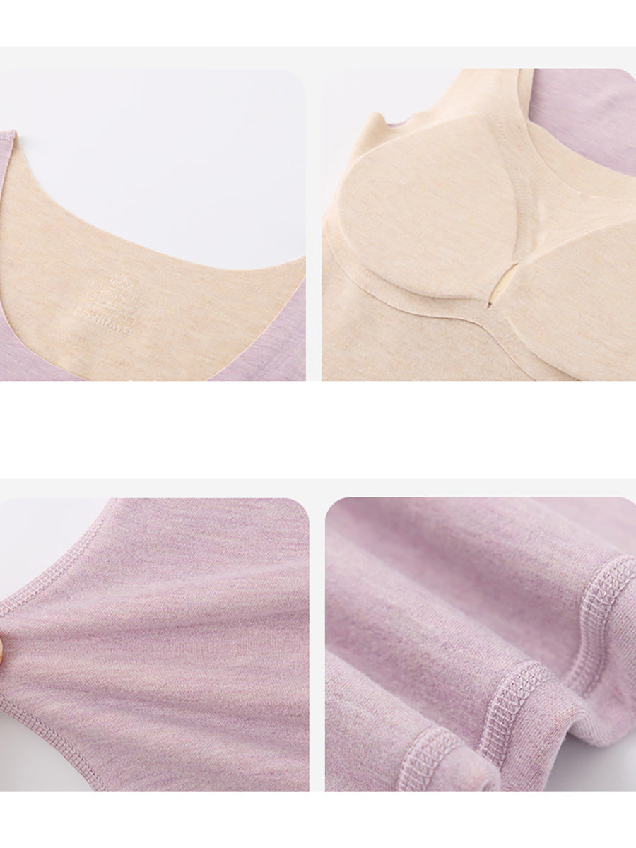 Women Seamless Cashmere Warm With Breast Pads Base QU021 BUYKUD