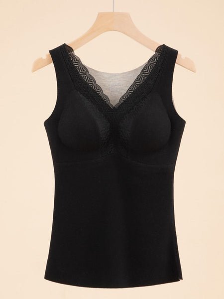 Women Seamless Winter Lace Solid Warm With Bra Pad Base BA1021 Genistyle Shop