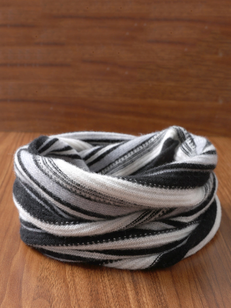 Neck Colorblock Scarf Wool Women Winter Knit FashionChic