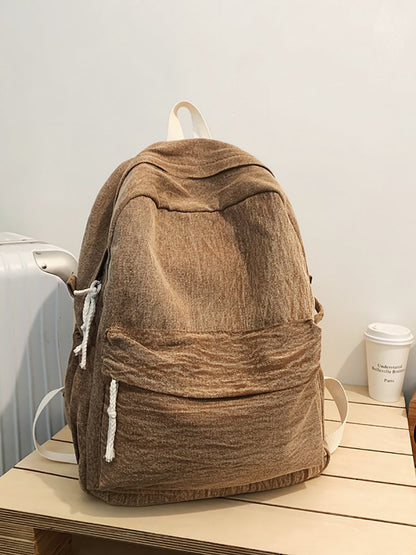 Couple Casual Solid Canvas Zipper Backpack XX1045 Ada Fashion