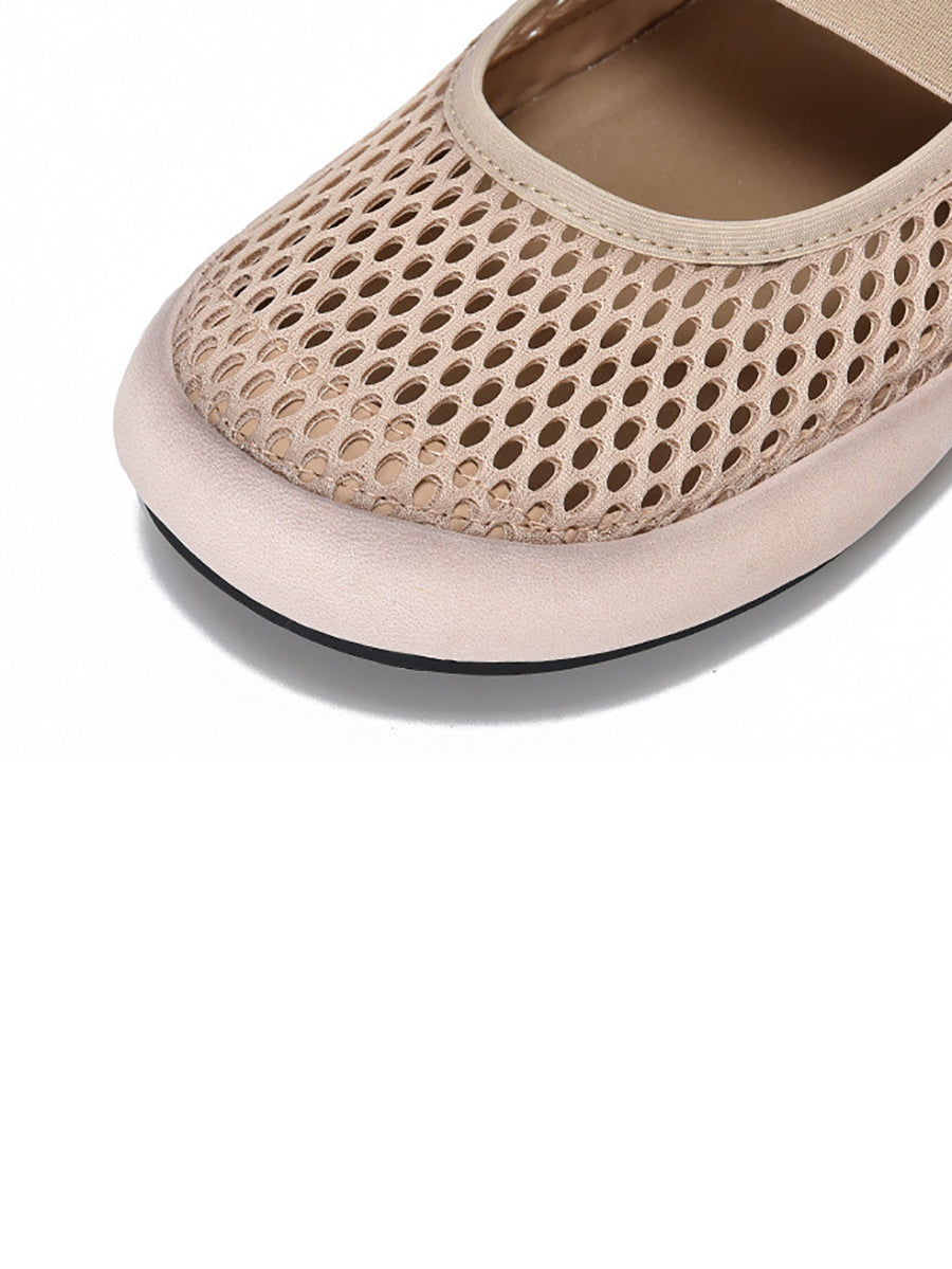 Low Heel Leather Summer Mesh Women Shoes FashionChic