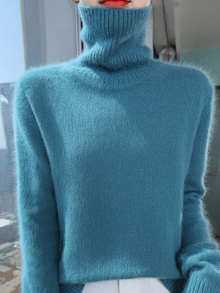 Women Autumn Turtleneck Soft Wool Solid Sweater BA1038 Genistyle Shop